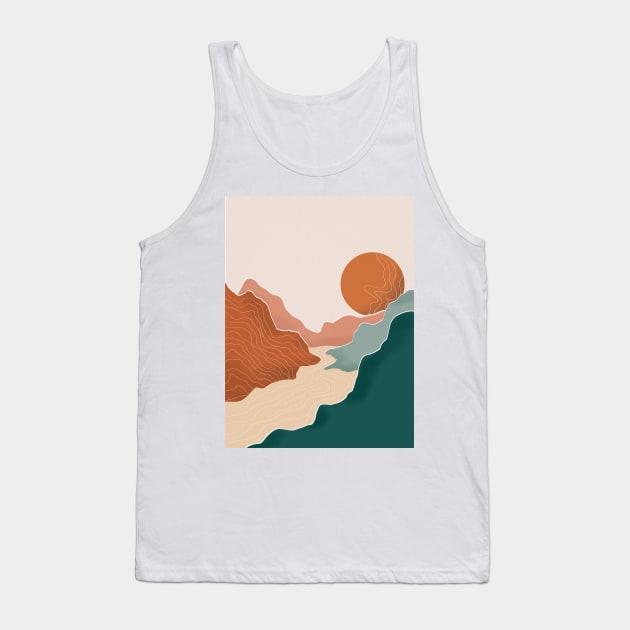 Modern Eathy Tones Mountains 9 Tank Top by gusstvaraonica